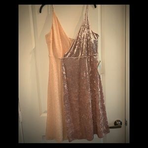 NEXT UK blush pink velvet wrap dress